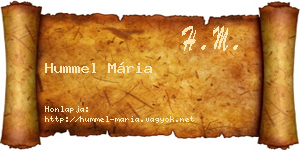 Hummel Mária névjegykártya